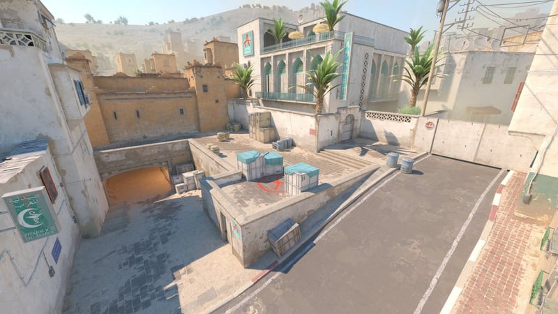 Full view of CS2 map de_dust2